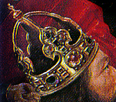 The Crown of Charlemagne (In a detail from "The Mass of Saint Giles" painted in 1550