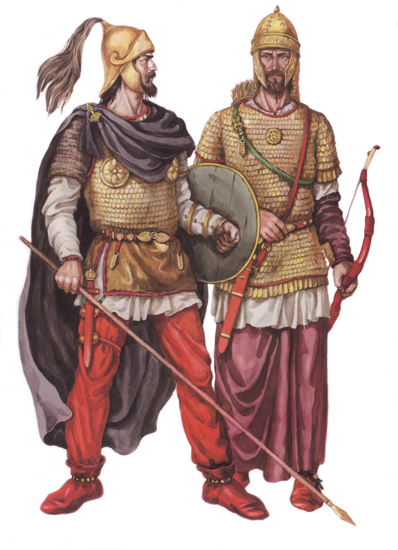 An artist's reconstruction of what late Sarmatian Warriors might have looked like
