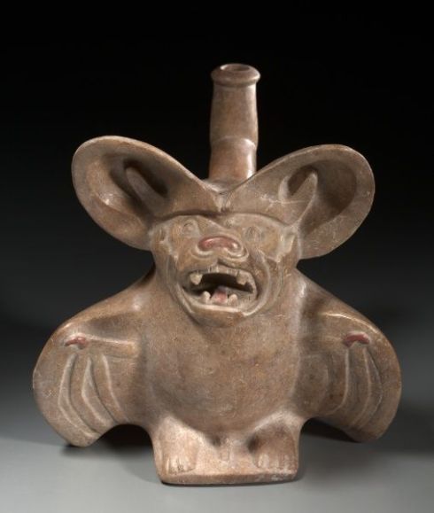 Mastiff Bat Vessel (Moche, 50-200 AD North Coast, Peru, Earthenware)